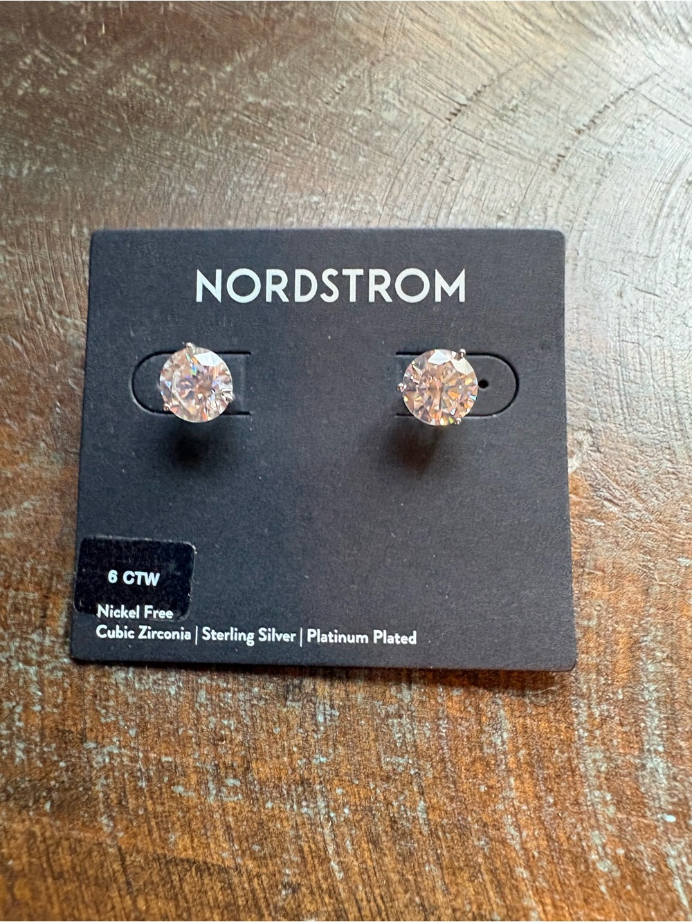 Nordstrom Clear Cubic Zirconia Stud Earrings in Silver Tone